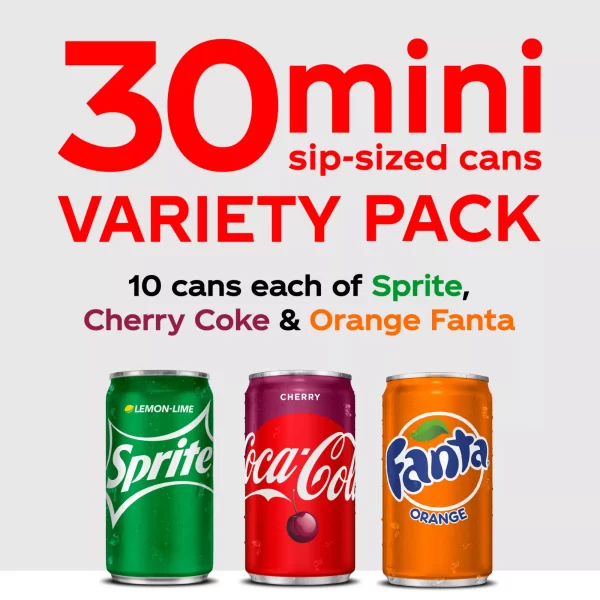 Coca-Cola Mini Cans Variety Pack, 30 pk./7.5 oz. - Image 3