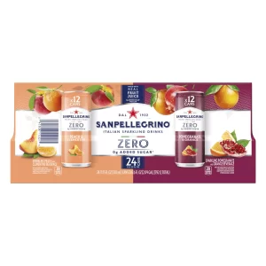 San Pellegrino Zero, Peach/Clementine & Pomegranate/Orange Sparkling Drinks , 24 pk./300 ml