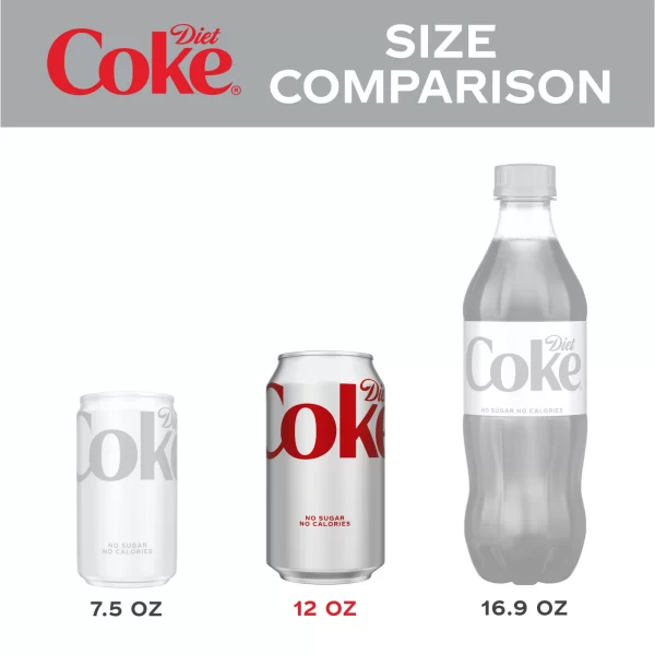 Diet Coke Diet Cola Soda Pop, 12 fl oz Cans, 24 Pack - Image 11