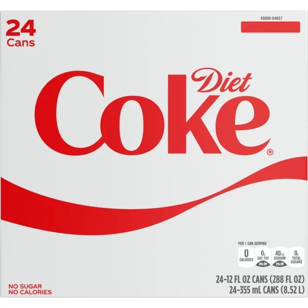 Diet Coke Diet Cola Soda Pop, 12 fl oz Cans, 24 Pack - Image 10
