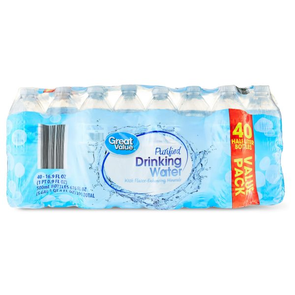 Great Value Purified Drinking Water, 16.9 Fl. Oz., 40 Count (Buy 3 Get 1 Free) - Image 4