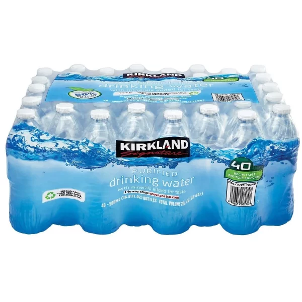 Kirkland Signature Purified Water 16.9 fl oz Bottle, (40 Count) (Buy 3 Get 1 Free)