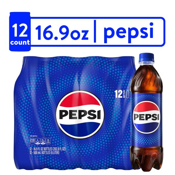 Pepsi Cola Soda Pop, 16.9 fl oz, 12 Pack Bottles - Image 6